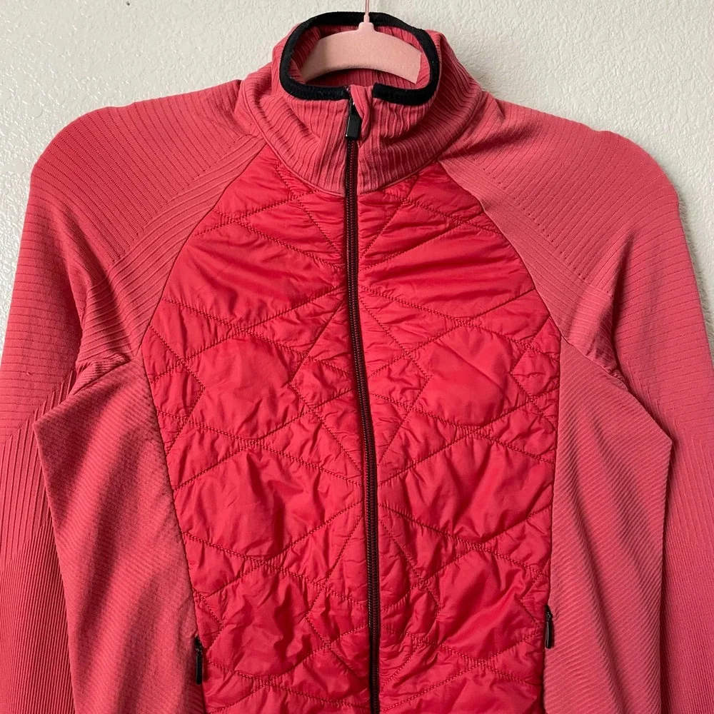 Athleta Jacket Womens Medium Red Flurry Force Puffer Quilted Primasoft Stretchy - Picture 5 of 12
